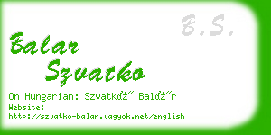 balar szvatko business card